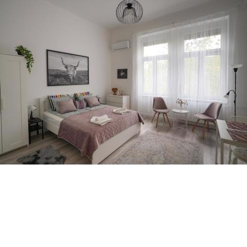 A Lovley newly decorated fully equipped apartment walking distance to the City Park where you will find the world famous Szechenyi thermal bath spa, Museums , and the Capital Circus , AC, smart TV, high speed internet