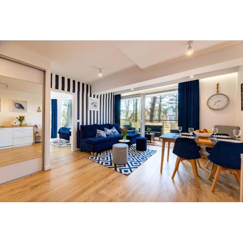 Apartament 21B Niebieskie Apartamenty Poddąbie z basenem krytym, odkrytym, salą zabaw, animacjami
