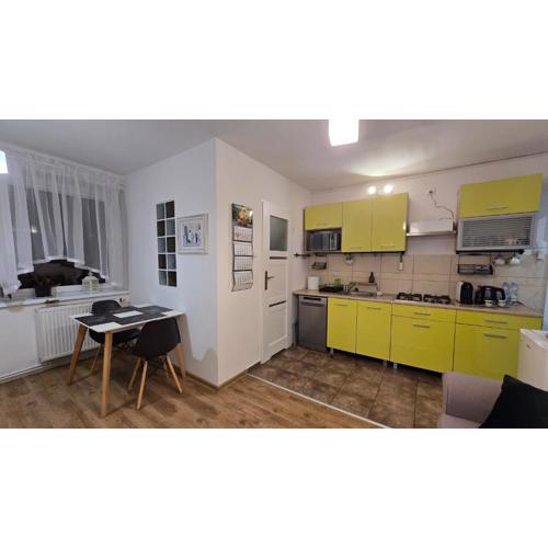 Apartament dwupoziomowy z kominkiem
