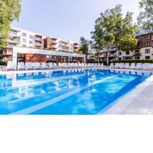 Apartament pomarańczowy z basenem,sauną-blisko morza.
