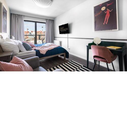 Apartament Waterlane w oknami na rzekę - Marina View