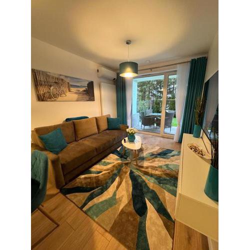 Apartament Whiteblue Dream 2 Kołobrzeg z ogródkiem & sauna & fitness & bawialnia dla dzieci