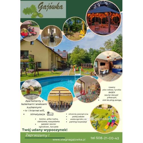 Apartamenty Gajówka- rowery, plac zabaw, sauna, jacuzzi