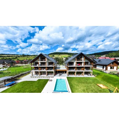 Apartamenty Mariza Szczawnica Jaworki - Podgrzewany Zewnętrzny Basen, Jacuzzi, Sauna, Opcja Śniadań Bufetowcyh, Piękne i Nowe Apartamenty 1km od Wąwozu Hom