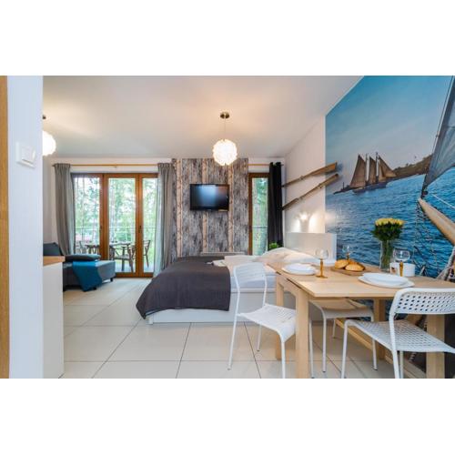 APARTAMENTY MIERZEJA - BALTIC PARK STEGNA, Studio 24m2, 500 m od plaży