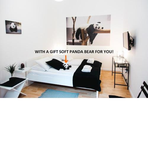 Black & White Apartment with a gift soft PANDA