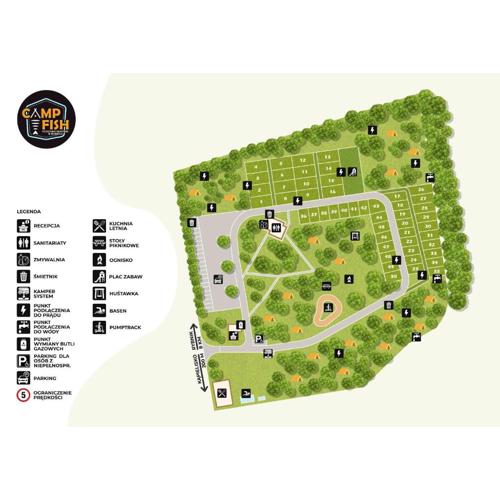 Camping Camp Fish, parcele kempingowe z własnym namiotem, przyczepą lub kamperem