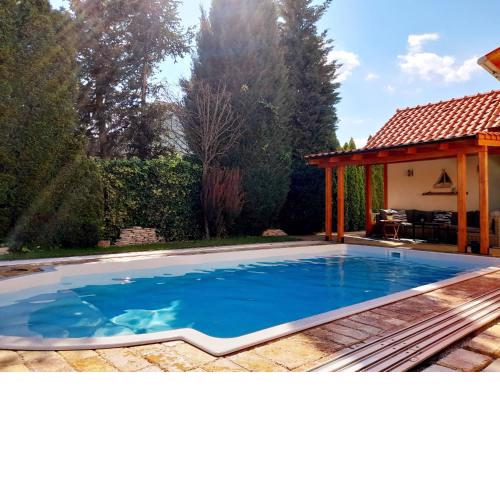 Canadian style house with 3D effect pool