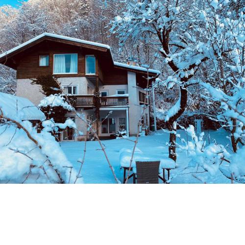 Chalet Happy Family, secluded location, 1000 sqm garden, mountainview, BBQ&bikes&sunbeds for free, up to 14p
