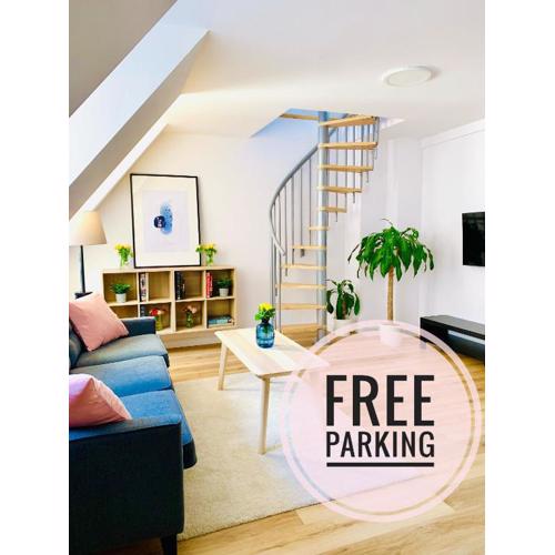 Dwupiętrowy apartament rodzinny w centrum miasta z darmowym parkingiem Pod Złotym Lwem V