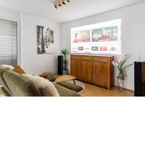 EDLER WOHNRAUM Panoramablick 3 SZ Boxspringbetten, E-Ladestation, Kaffeevollautomat, Klima, Lift, Terrasse & 2xTG
