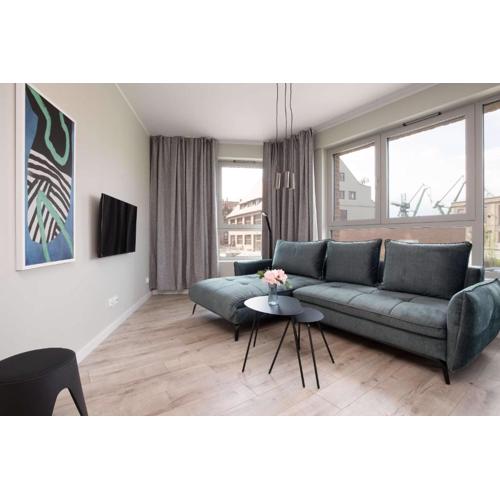 Elegancki Apartament Blisko Rzeki w Gdańsku z Parkingiem by Noclegi Renters