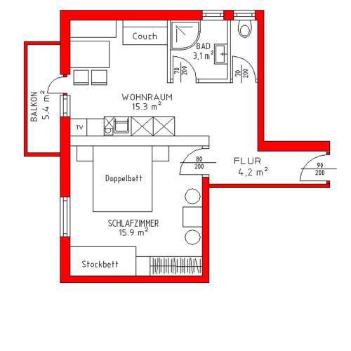 Ferienwohnung mit eigenem Balkon