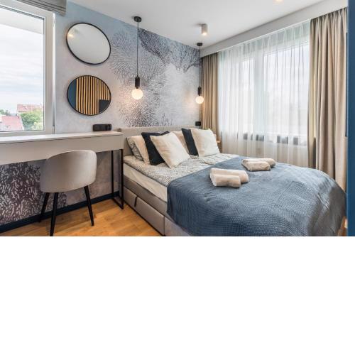 Golden Seaside Beach by Aparo - Plaża 200m, 2 Łazienki, 2 Sypialnie oraz Salon, 3 TV, Balkon, Łóżeczko