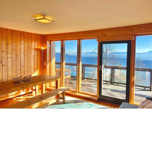 High chair with lake view
