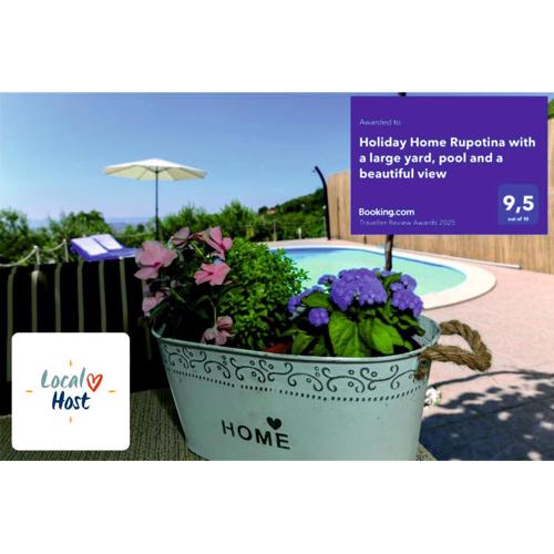Holiday Home Rupotina with a large yard, pool and a beautiful view