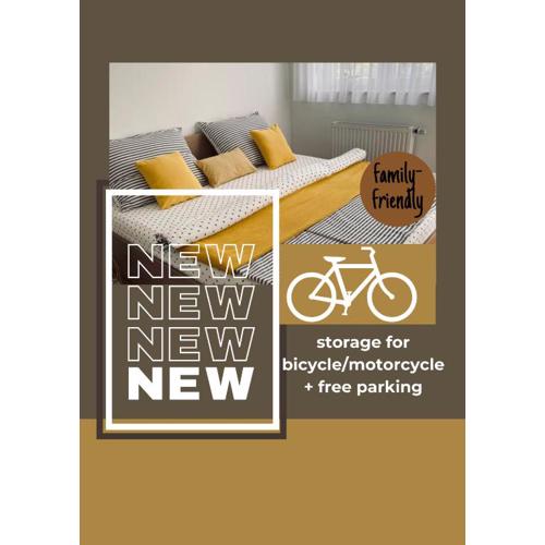 LA CASA GRADSKI VRT modern family apartment with lockable bike storage