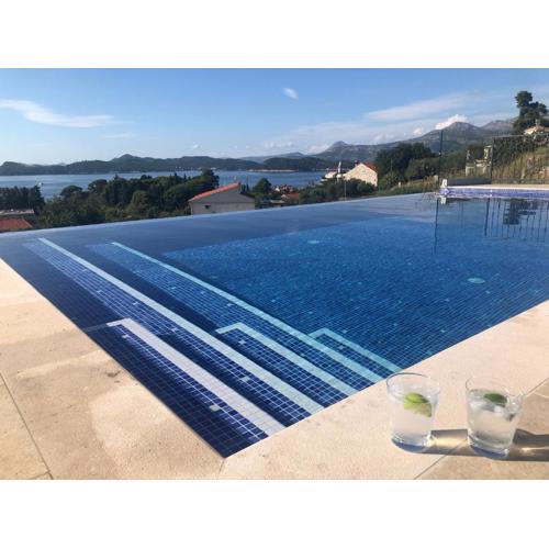 Magnificent new Villa Tofta on Lopud, Croatia. Sea views from the infinity pool