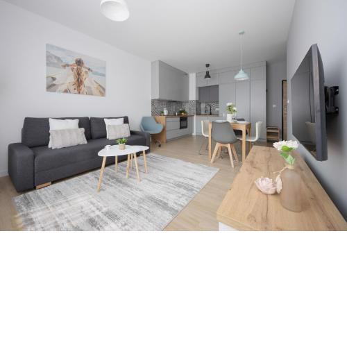 Metro Targówek One Bedroom Apartment for 4 with Furnished Balcony by Noclegi Renters