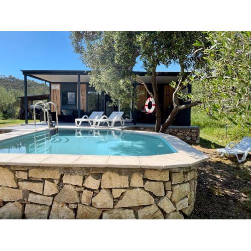 Mobilhome-Kroatien DELUXE Mobilhome & privatem Meerwasserpool Insel Pašman