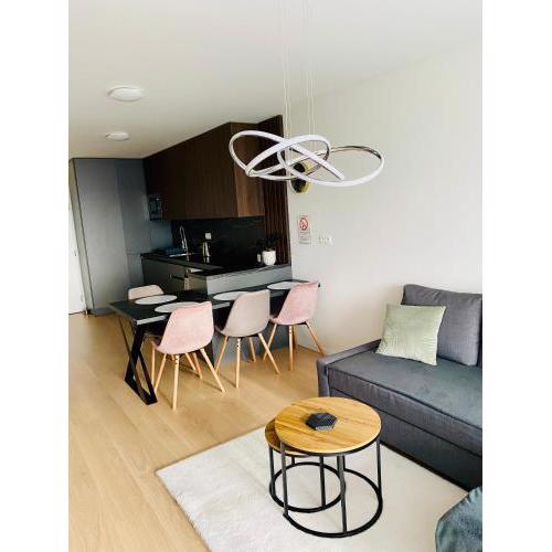 Modern apartment with free garage parking near the airport