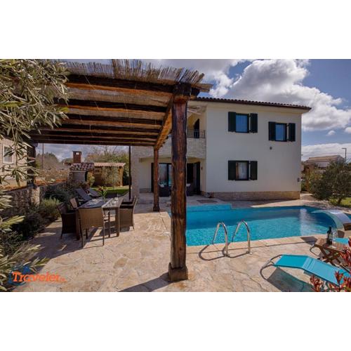 New villa with swimming pool, olive grove and sea view by Traveler tourist agency Krk ID 2201