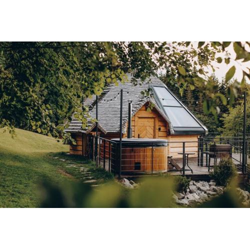 Osada Poli Koniaków - Panoramiczny Domek nr 2 z Prywatną Balią i Hydromasażem