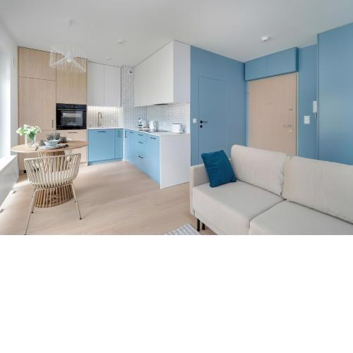 Pastel Blue Studio Grunwald with Garden & Parking Poznań by Noclegi Renters