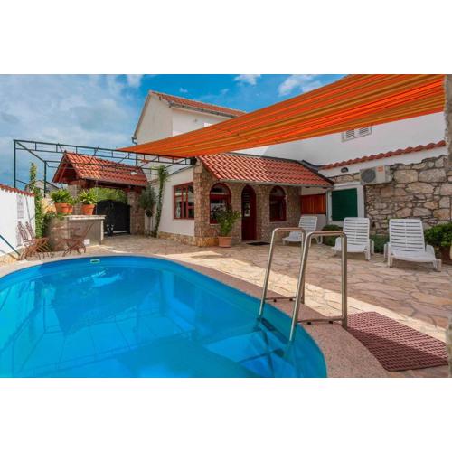 Stone house Morlako - with pool