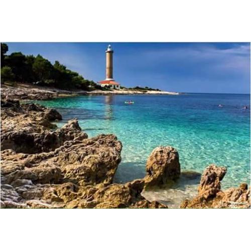 Studio apartment in Veli Rat with sea view, balcony, washing machine 882-1