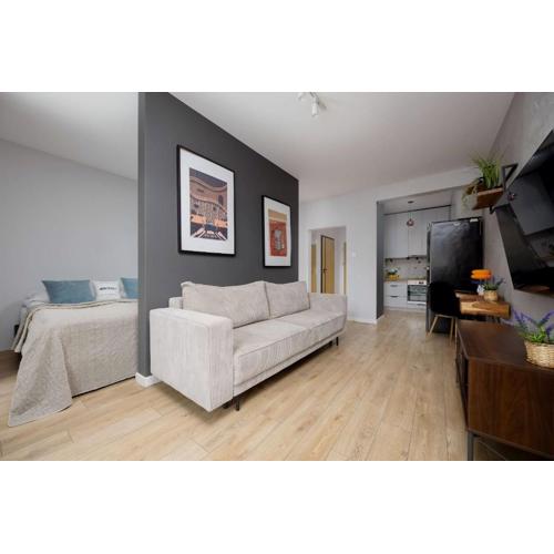 Unique Bright Studio for 4 People Remote Work & Balcony Close to PGE by Noclegi Renters