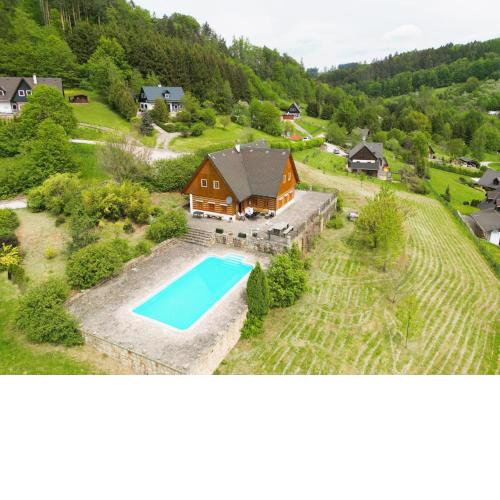 villa with swimming pool in the hilly landscape