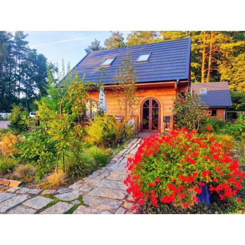 Woodorf drewnem usłane - domki z bala nad rzeką Słupią wśród pól i lasów z chatą grillową, ogniskiem i placami zabaw dla dzieci -Royal Red House z jacuzzi i ogrodzonym extra ogródkiem dla piesków, Royal Green House - bez jacuzzi